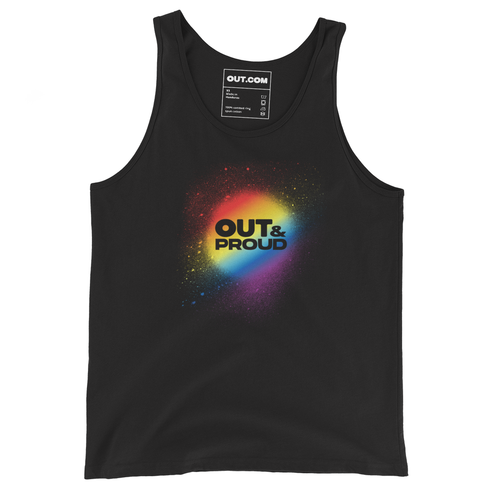 Out &amp; Proud Rainbow Spray Tank Top