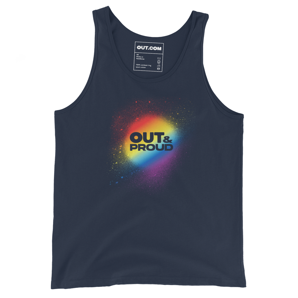 Out &amp; Proud Rainbow Spray Tank Top