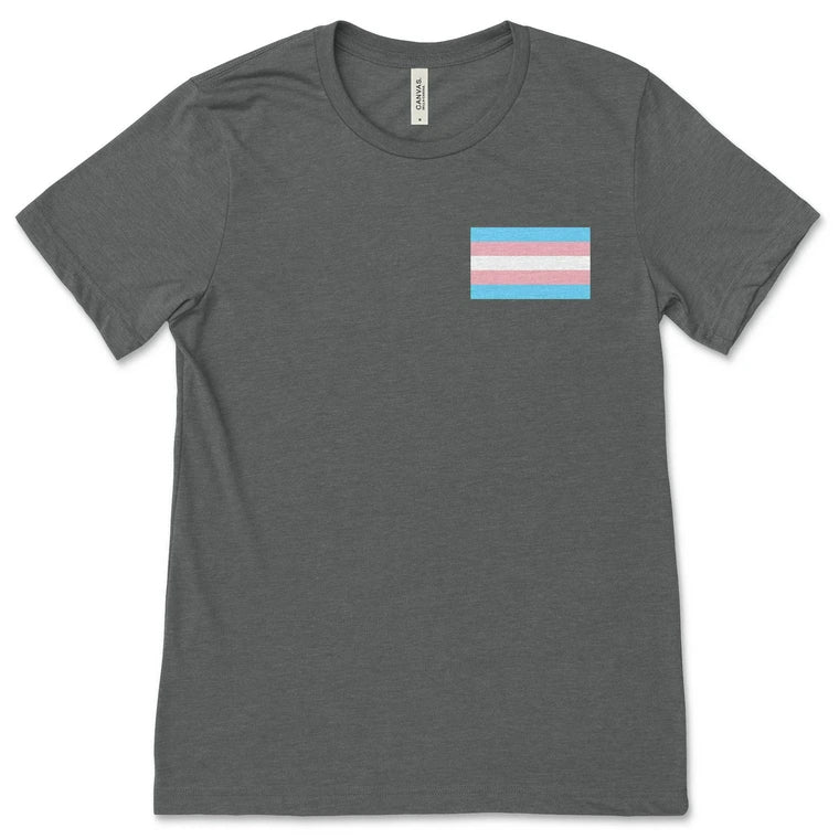 Transgender Flag Chest Print T-Shirt