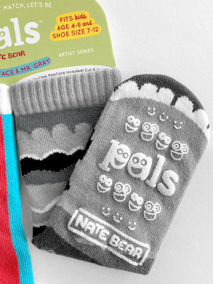 Rainbowface &amp; Mr. Gray Fun Mismatched Socks Gift Set (Both Pairs Adult Large)
