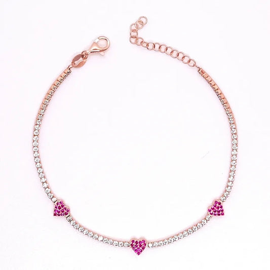 Ruby Heart Bracelet