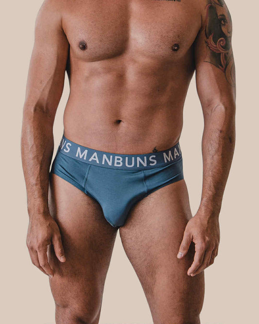 MANBUNS Classic Steel Blue Briefs