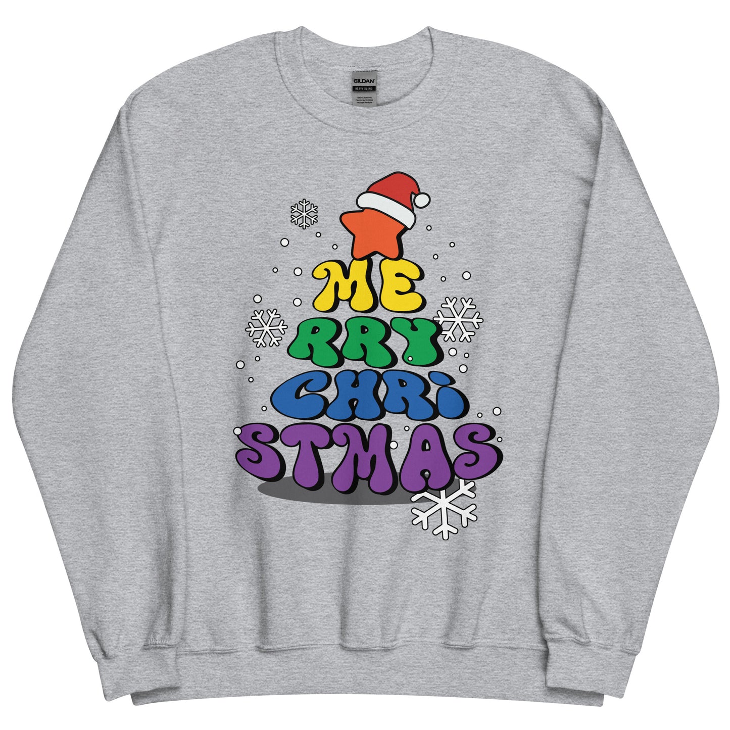 Merry Christmas Rainbow Tree Sweatshirt