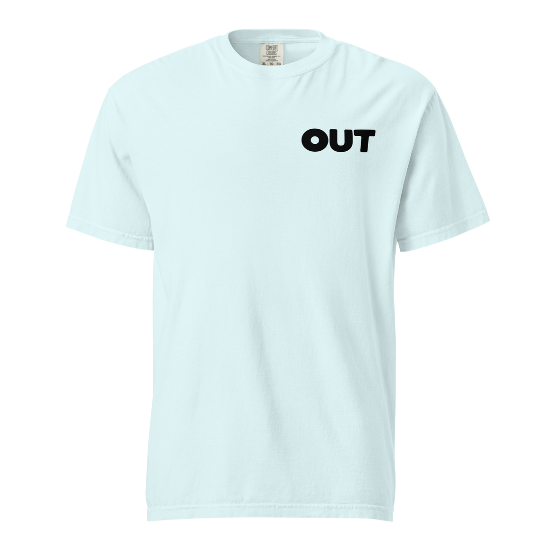 Out Unisex Garment-dyed Heavyweight T-shirt (Small Black Logo)