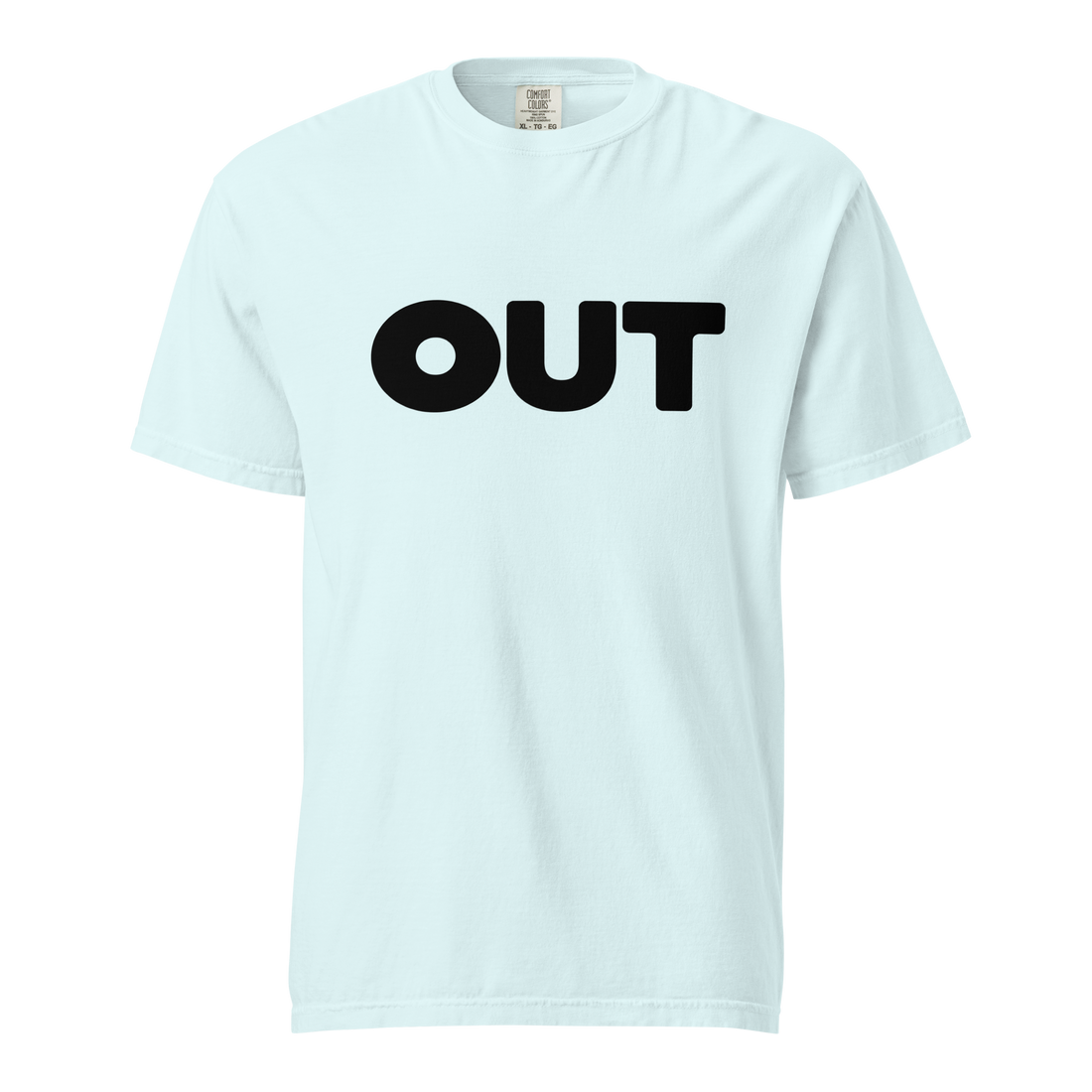 Out Unisex Garment-dyed Heavyweight T-shirt (Black Logo)