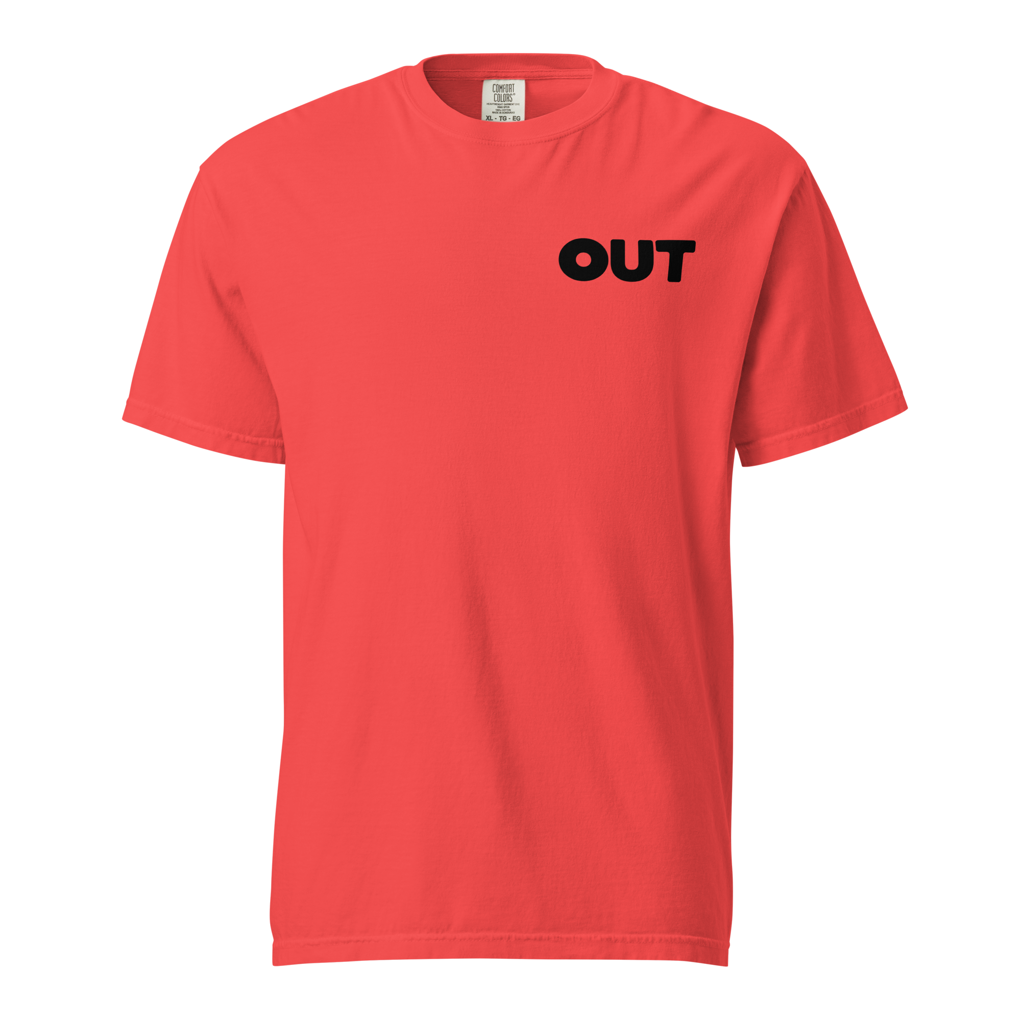 Out Unisex Garment-dyed Heavyweight T-shirt (Small Black Logo)