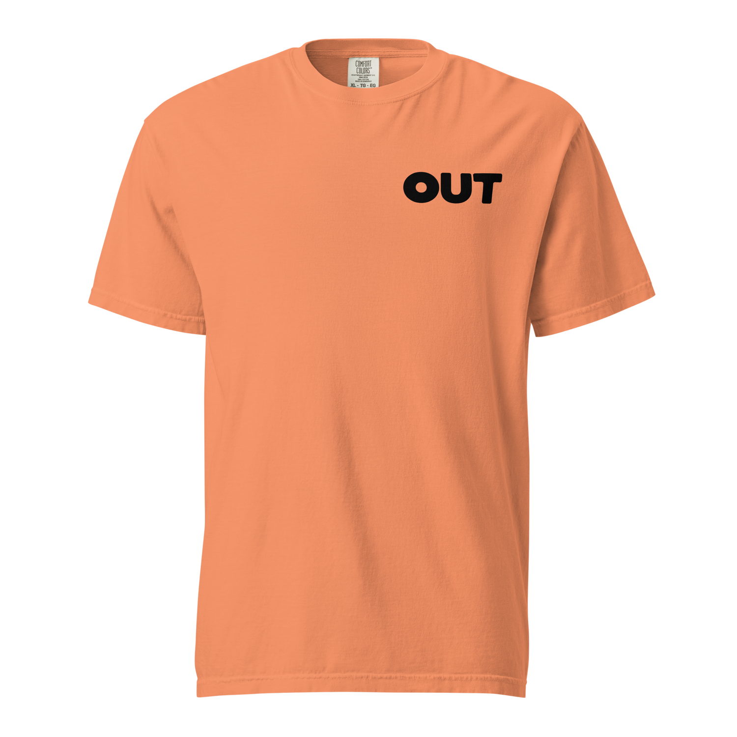 Out Unisex Garment-dyed Heavyweight T-shirt (Small Black Logo)