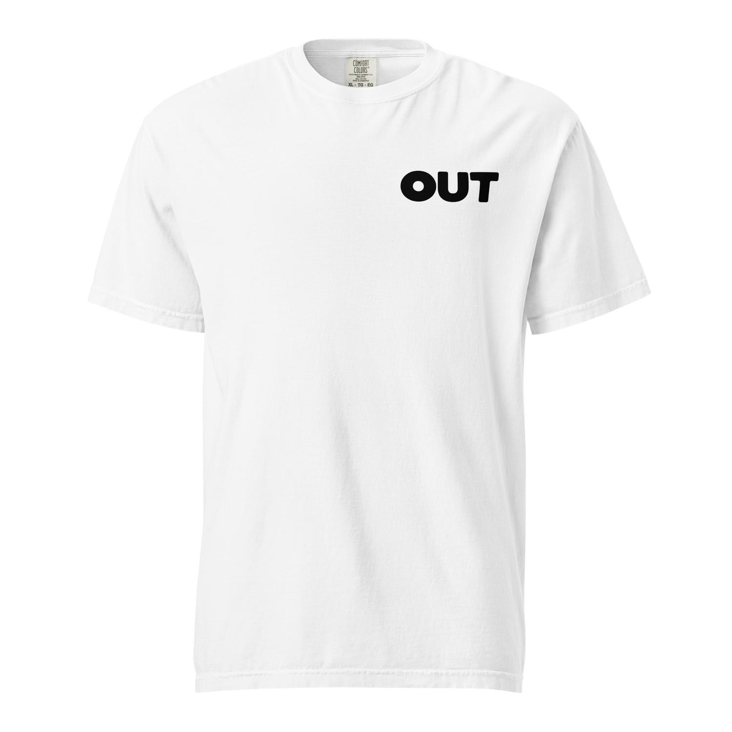 Out Unisex Garment-dyed Heavyweight T-shirt (Small Black Logo)