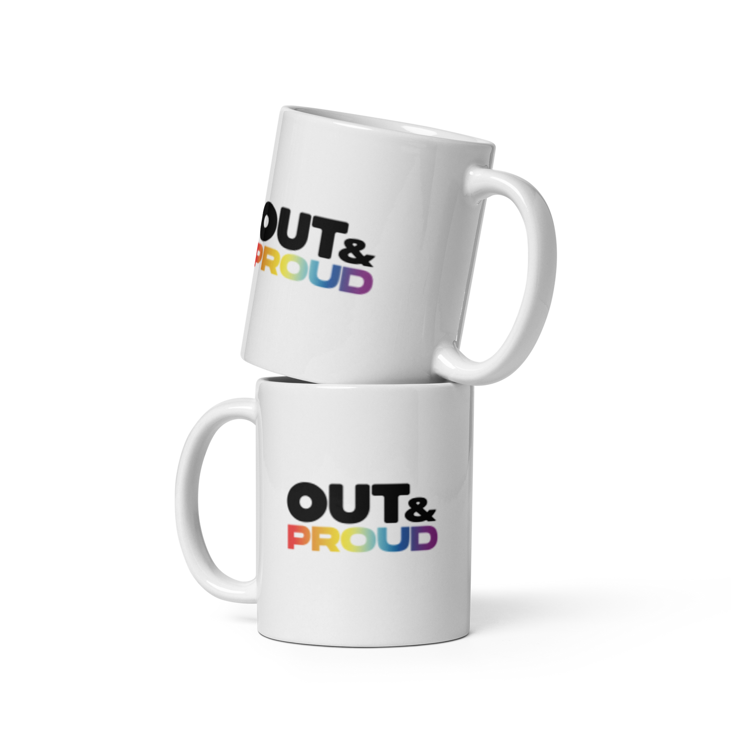 Out &amp; Proud White Glossy Mug