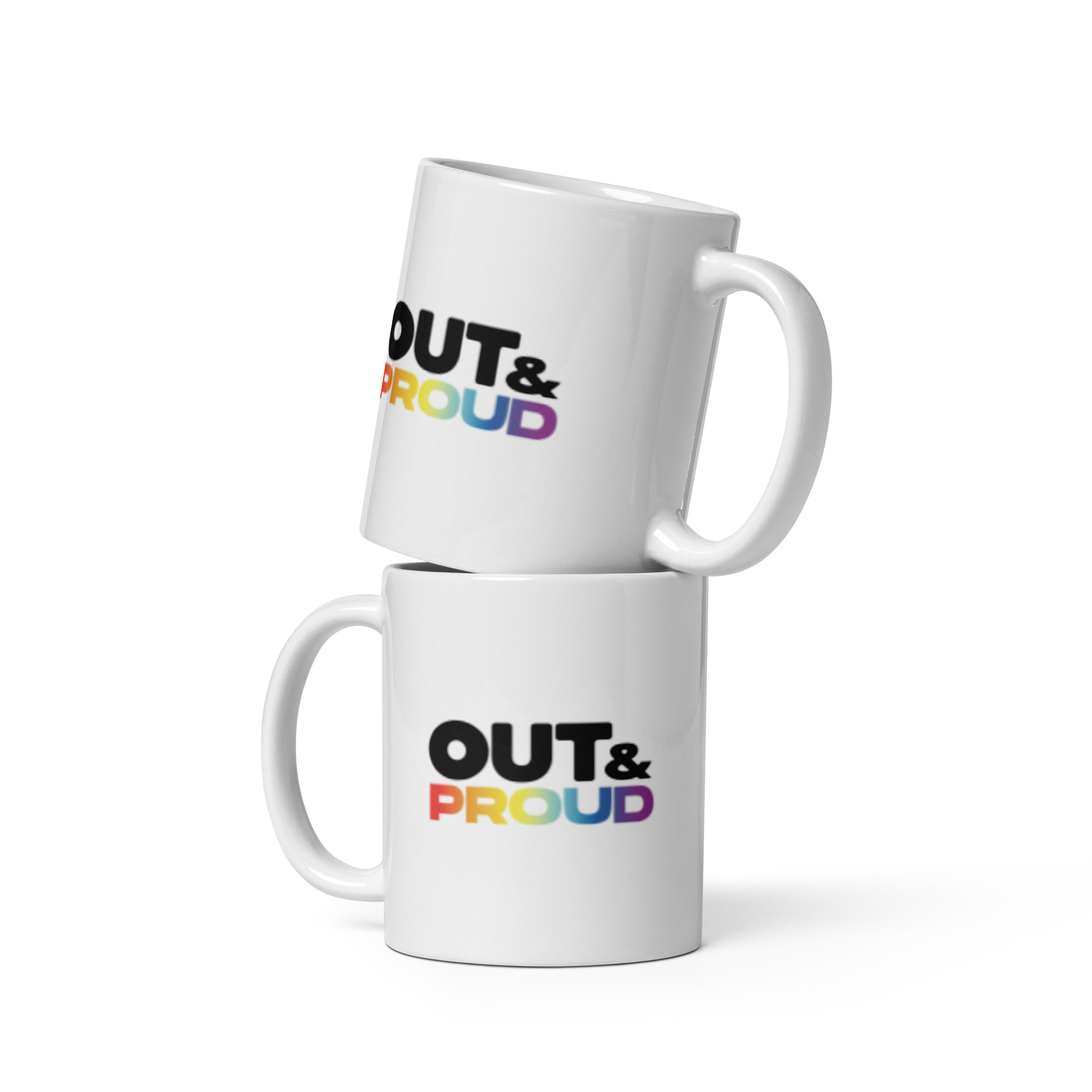 Out &amp; Proud White Glossy Mug