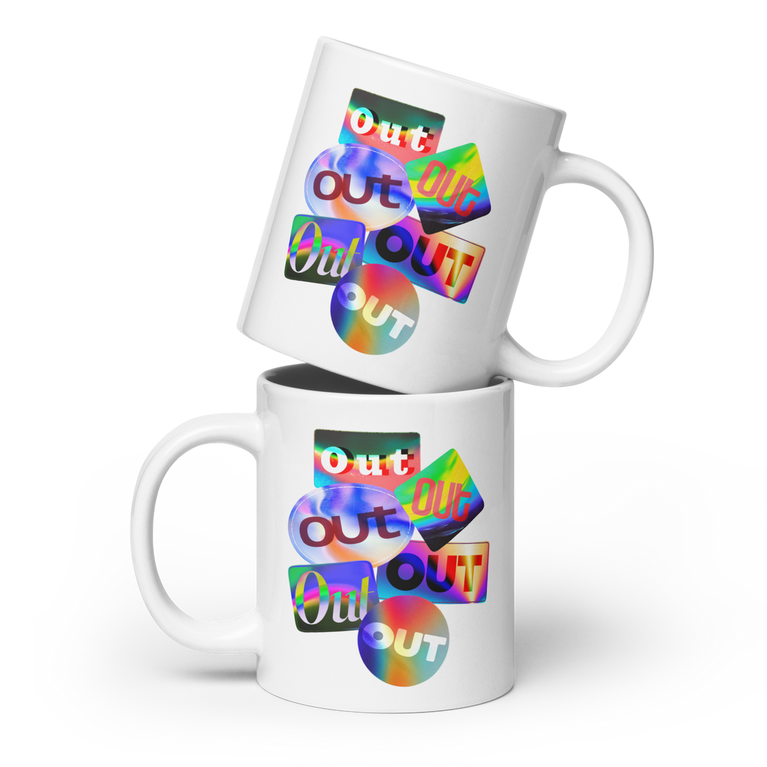 Out Stickers White Glossy Mug