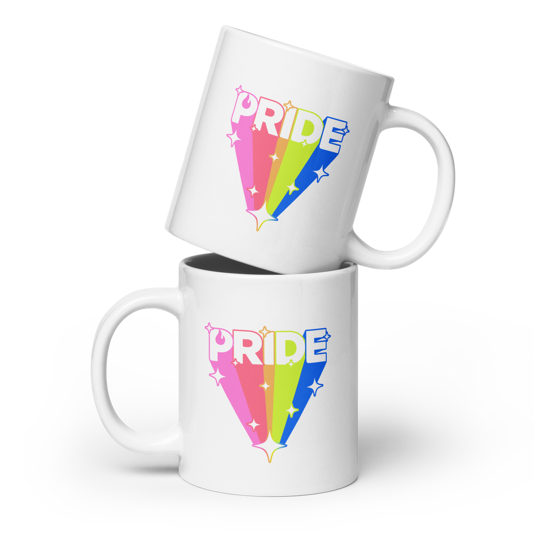Neon Pop Art Pride White Glossy Mug